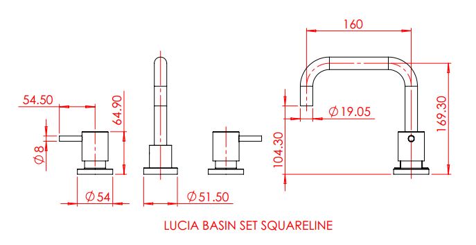 Gareth Ashton Lucia Square Basin Set specifications