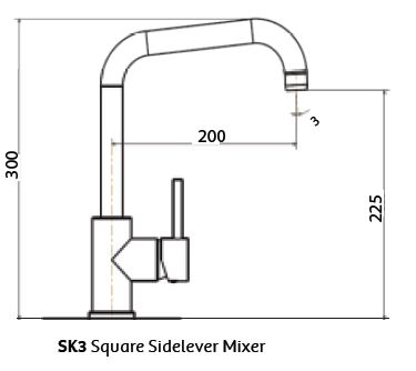 Gareth Ashton Lucia Square Side Lever Sink Mixer specifications