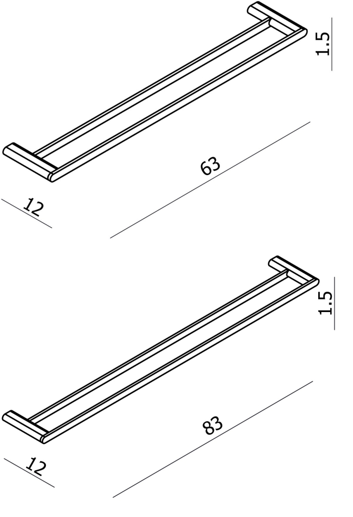 Argent Loft Double Towel Rail specifications