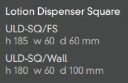 Avenir Universal Square Lotion Dispenser specifications