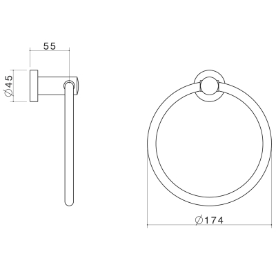 Caroma Cosmo Towel Ring specifications