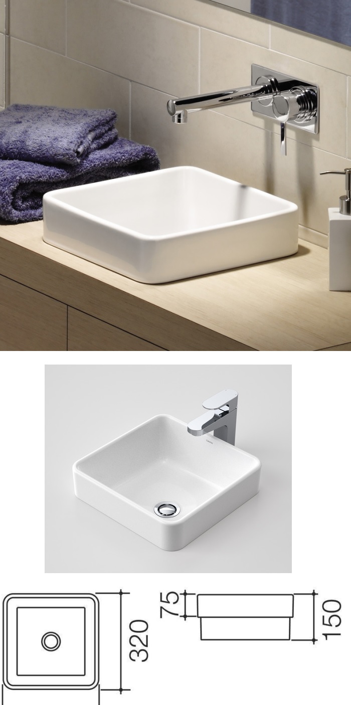 Caroma Cube 320mm Inset Basin specifications