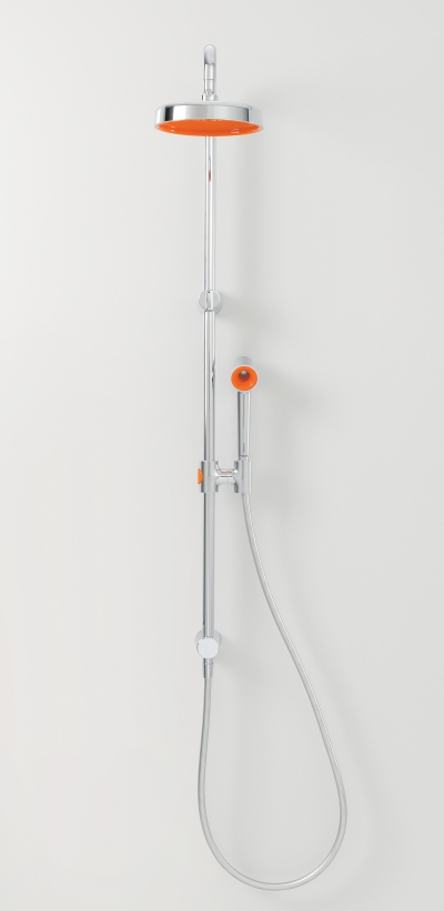 Caroma Marc Newson Overhead Shower On Rail with Hand Shower