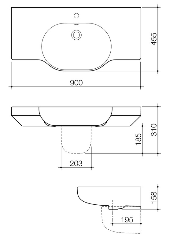 Caroma Opal 900 Twin Wall Basin specifications