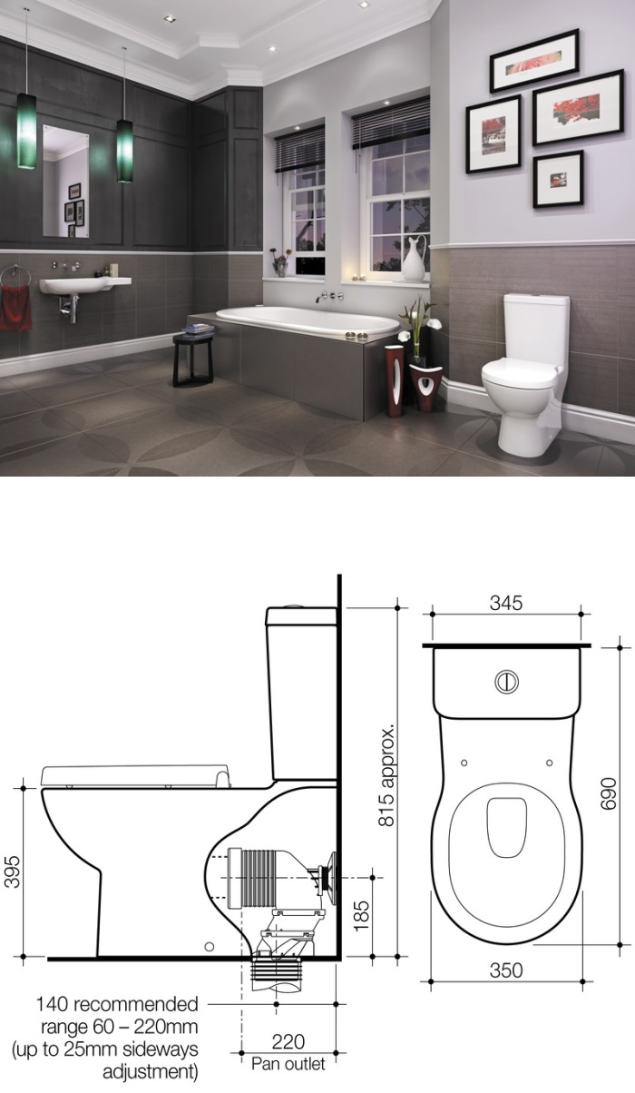 Caroma Opal II Back to Wall Toilet Suite specifications