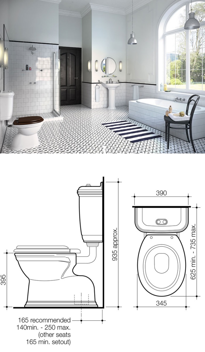 Caroma Vintage Toilet Suite specifications