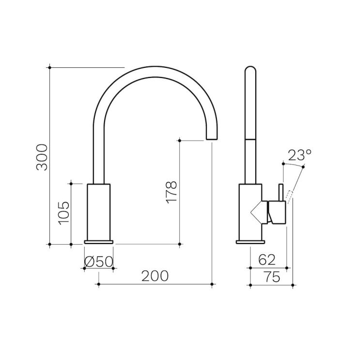 Clark Round Pin Sink Mixer Chrome specifications