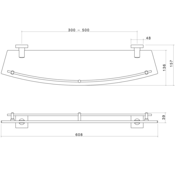 Dorf Enix Glass Shelf specifications