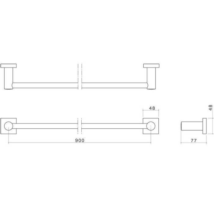 Dorf Enix Single Towel Rail 900mm specifications