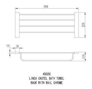 Linea Castel Bath Towel Rack with Rail specifications