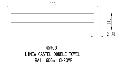 Linea Castel Single Towel Rail 600mm specifications