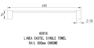 Linea Castel Double Towel Rail 600mm specifications