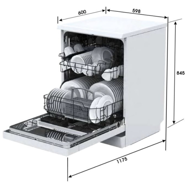 Euro Sienna 60cm 6 Function Dishwasher specifications