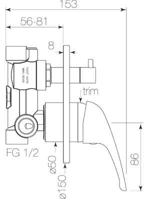 Faucet Strommen Swirl Bath / Shower Divertor Mixer specifications