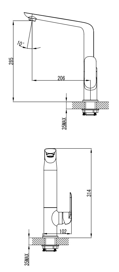 Ikon Kara Sink Mixer specifications