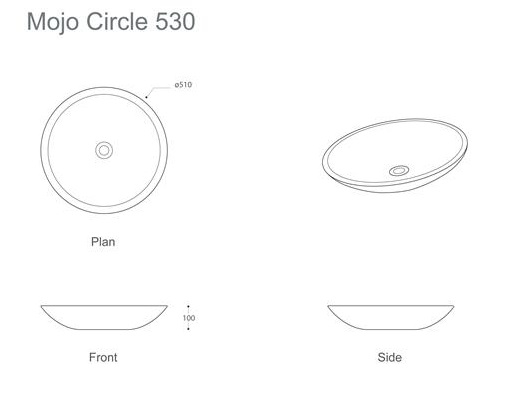 Marblo Mojo Circle 530 Basin specifications