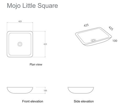 Marblo Mojo Little Square Basin specifications