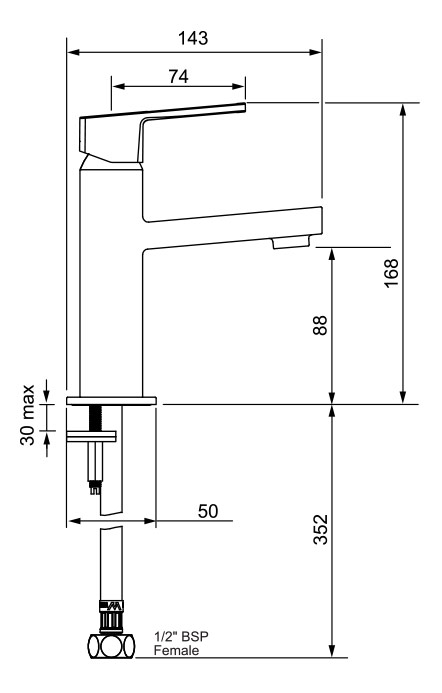 Methven Neon Basin Mixer specifications