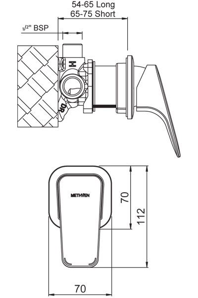 Methven Waipori Bath / Shower Mixer specifications