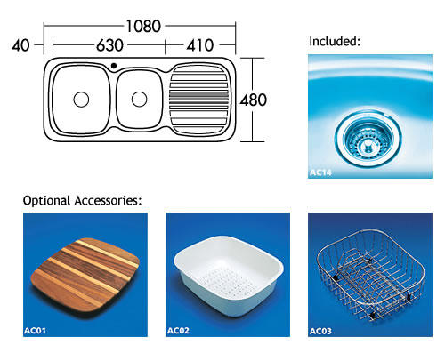 Linea Sia Sink specifications