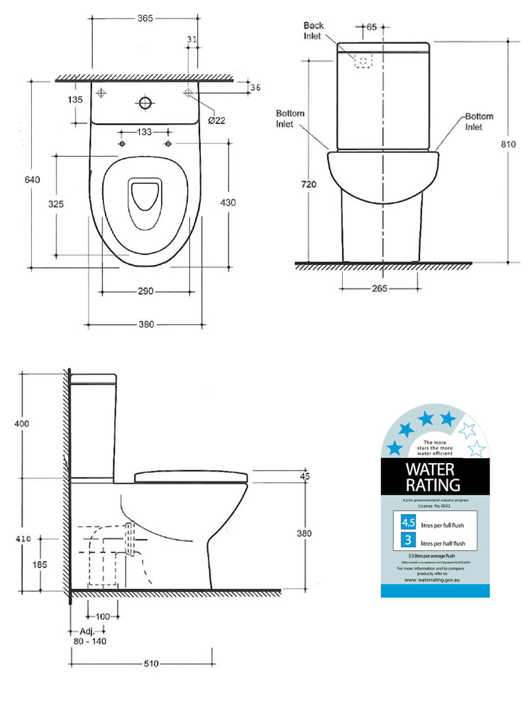 Parisi Torquay Toilet Suite specifications