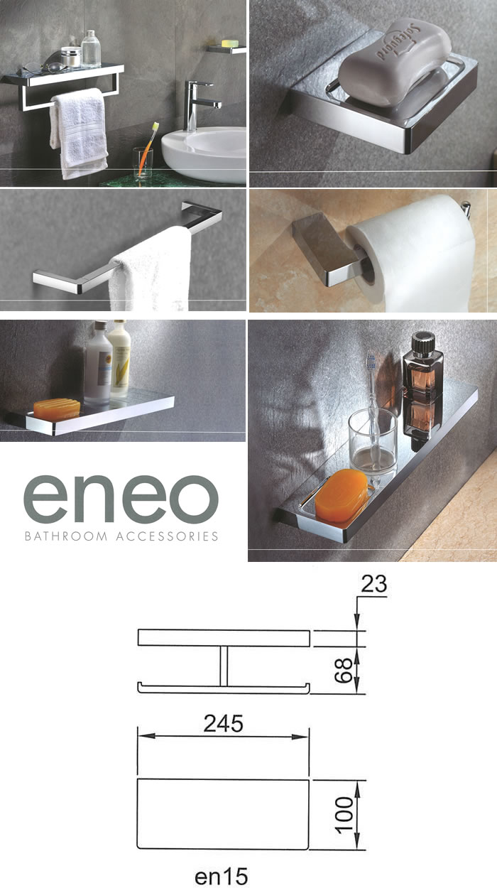 Streamline Arcisan Eneo Double Toilet Roll Holder with Shelf specifications