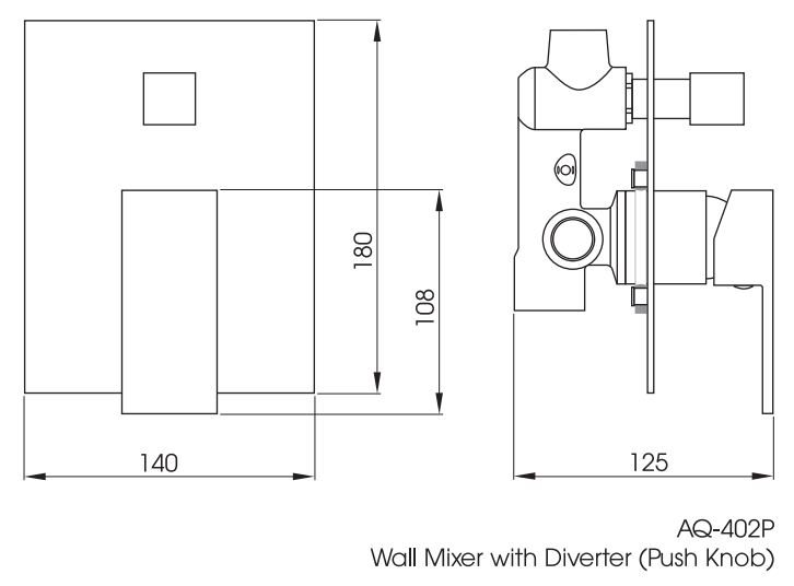 Tilo Quattro Bath / Shower Divertor Mixer specifications