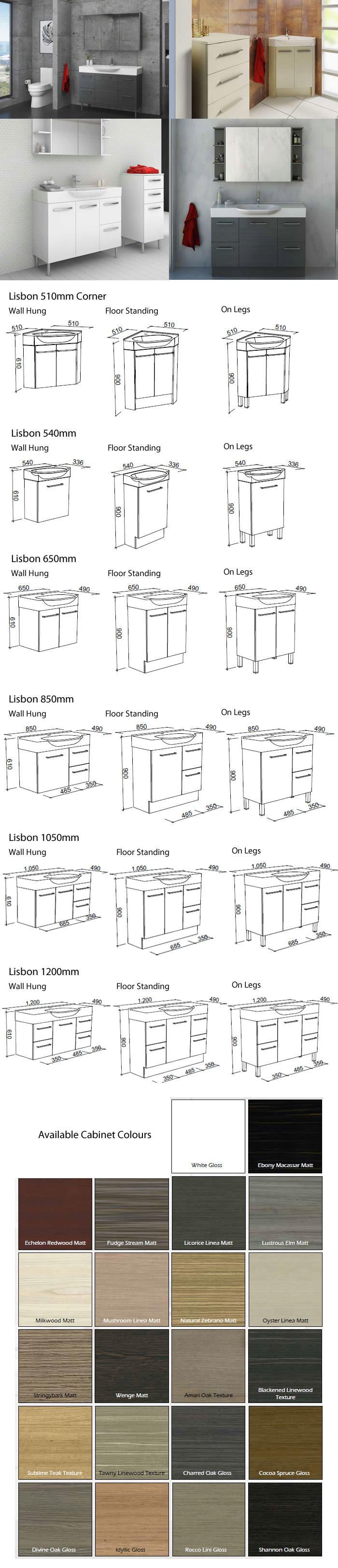 Timberline Lisbon Vanity Cabinet specifications