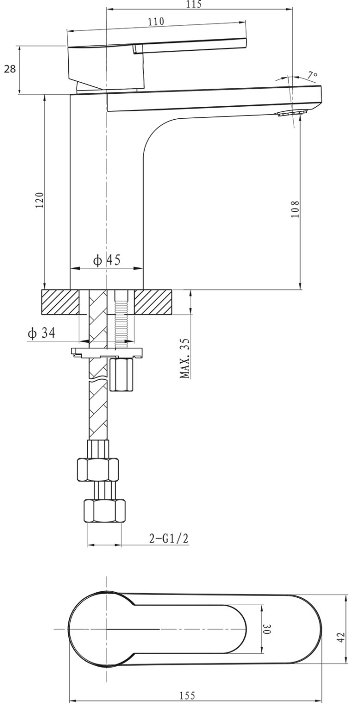 Argent Loft Basin Mixer specifications