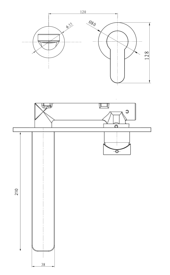 Argent Loft Wall Mounted Basin Mixer and Spout specifications