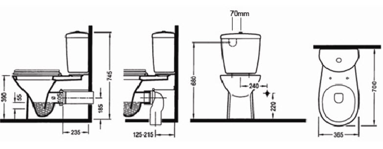 Linea Alto Toilet Suite BTW specifications