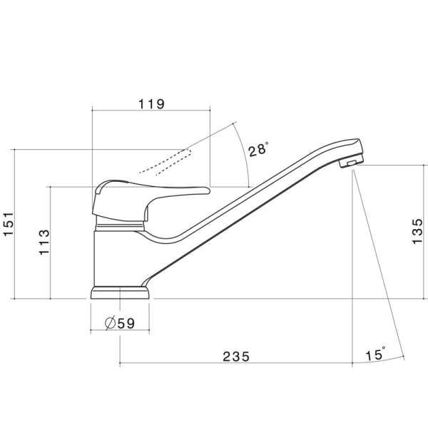 Caroma Nordic Sink Mixer specifications