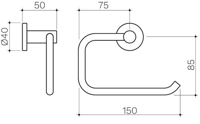 Clark Round Chrome Toilet Roll Holder specifications