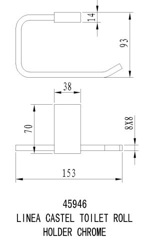 Linea Castel Toilet Roll Holder specifications