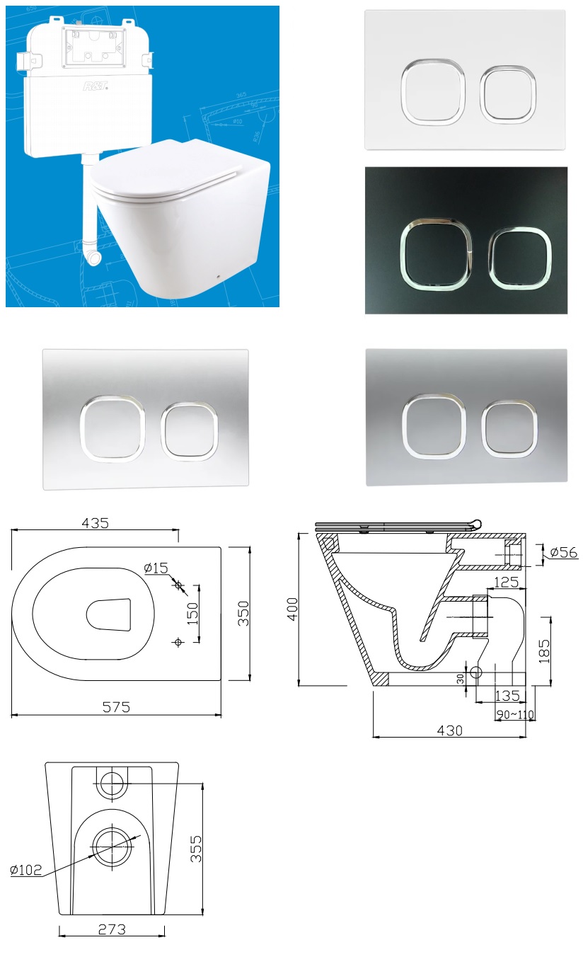 Harmony Bassini Wall Faced Toilet Suite specifications