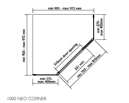Linea Lido Neo Corner Shower System specifications