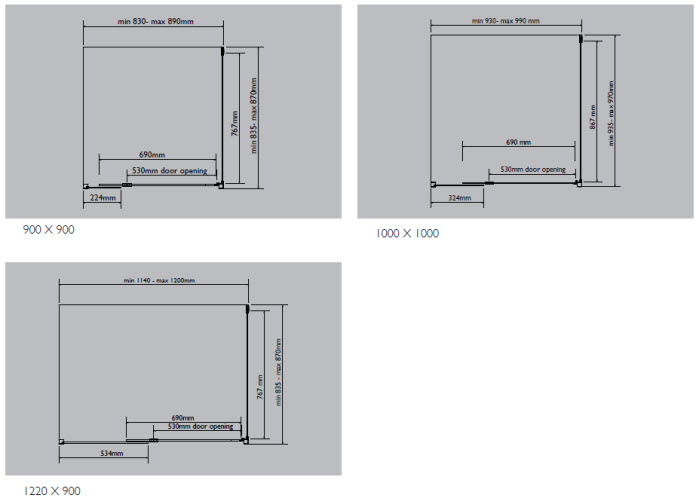 Linea Lido Square Shower System specifications