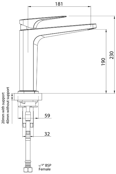 Methven Waipori Swivel Sink Mixer specifications