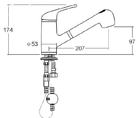 Linea Varese Veggie Spray Sink Mixer specifications