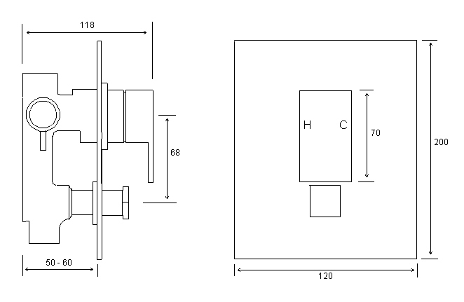 Linea Teramo Bath / Shower Diverter Mixer specifications