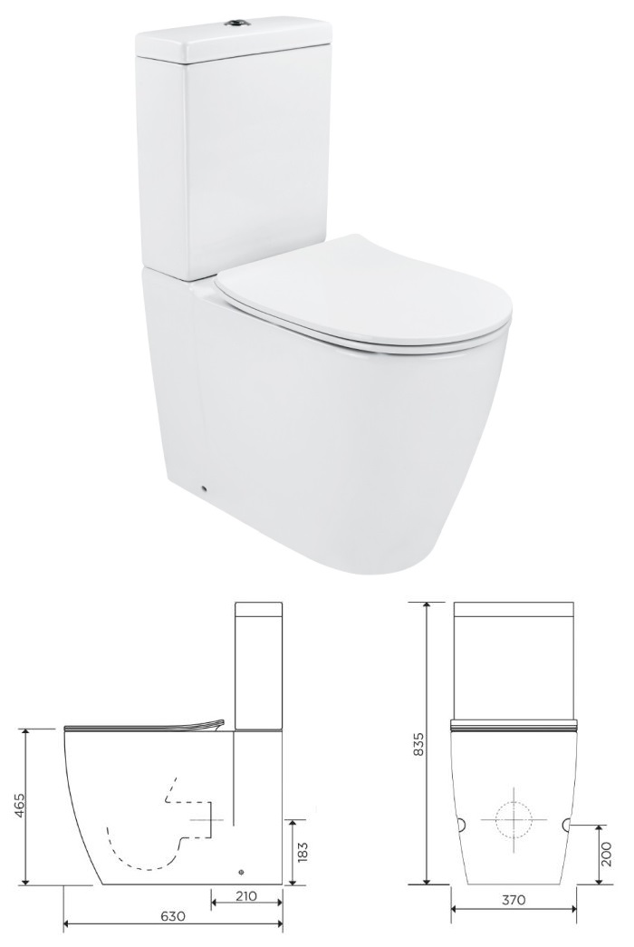Streamline Arcisan Synergii Back to Wall Rimless Toilet Suite specifications