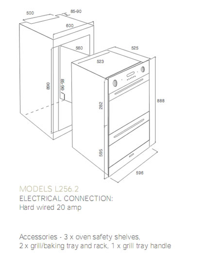 Linea 60cm Electric Double Oven specifications