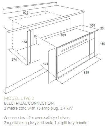 Linea 90cm Multifunction Electric Oven Stainless Steel specifications