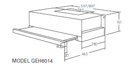 Linea 60cm Front Recirculating Slideout Rangehood specifications