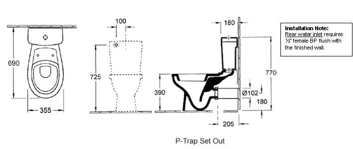 Nutteloos methaan werper Benton's Finer Bathrooms | Villeroy & Boch Omnia Pro BTW Toilet Suite  (S-Trap)